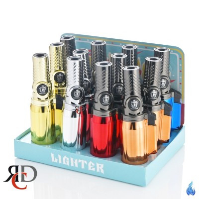 PRESTIGE TORCH LIGHTERS METALLIC FINISH - PTDS04 12CT/ DISPLAY
